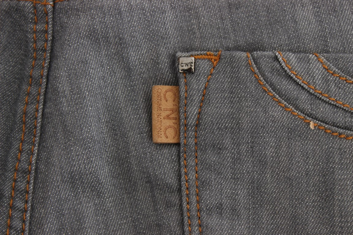 Costume National Gray Cotton Regular Fit Denim Jeans Costume National