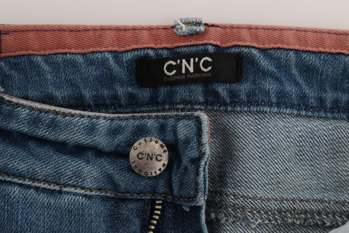 Costume National Blue Cotton Slim Fit Cropped Jeans Costume National