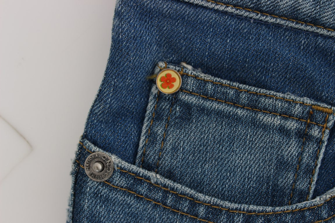 Costume National Blue Cotton Slim Fit Cropped Jeans Costume National
