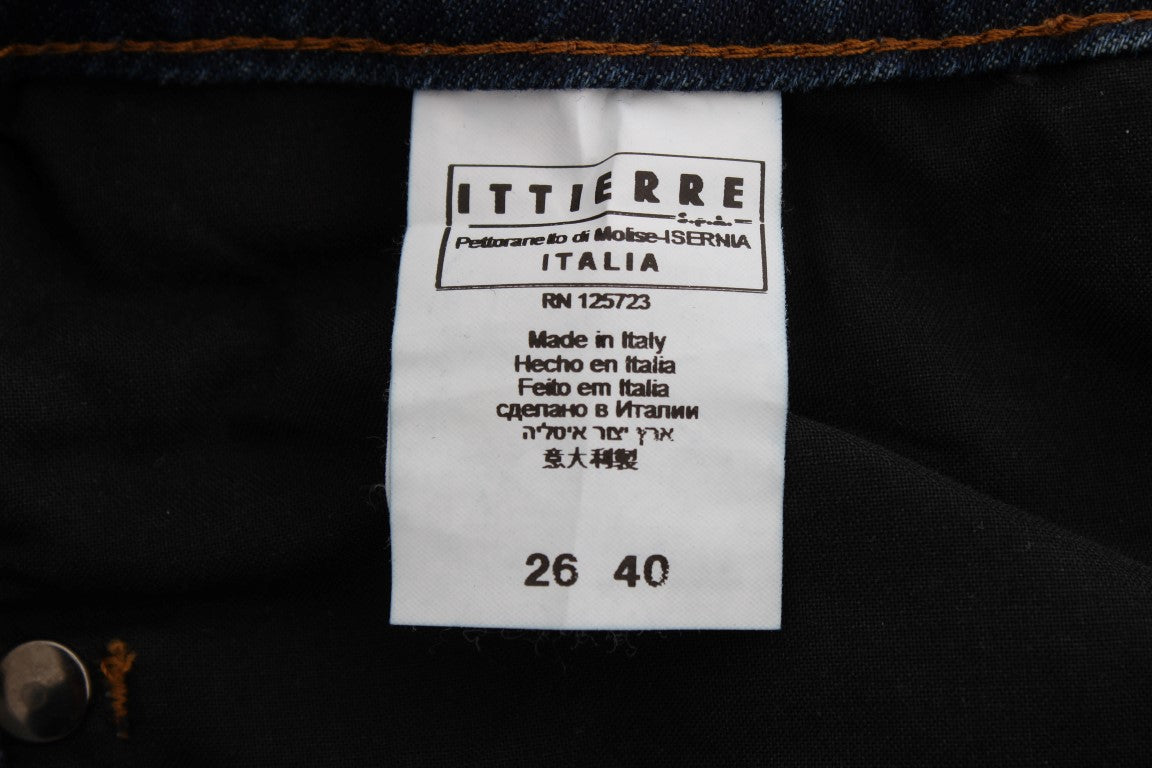 Costume National Blue Cotton Blend Bootcut Jeans Costume National