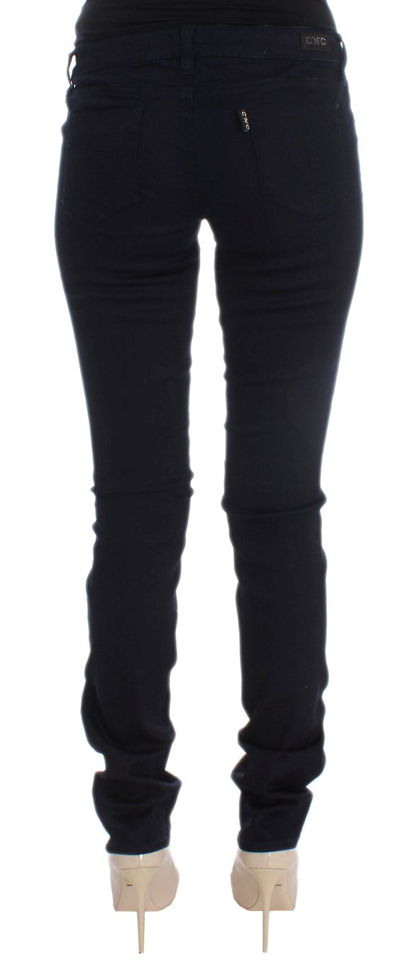Costume National Blue Cotton Blend Slim Fit Jeans Costume National