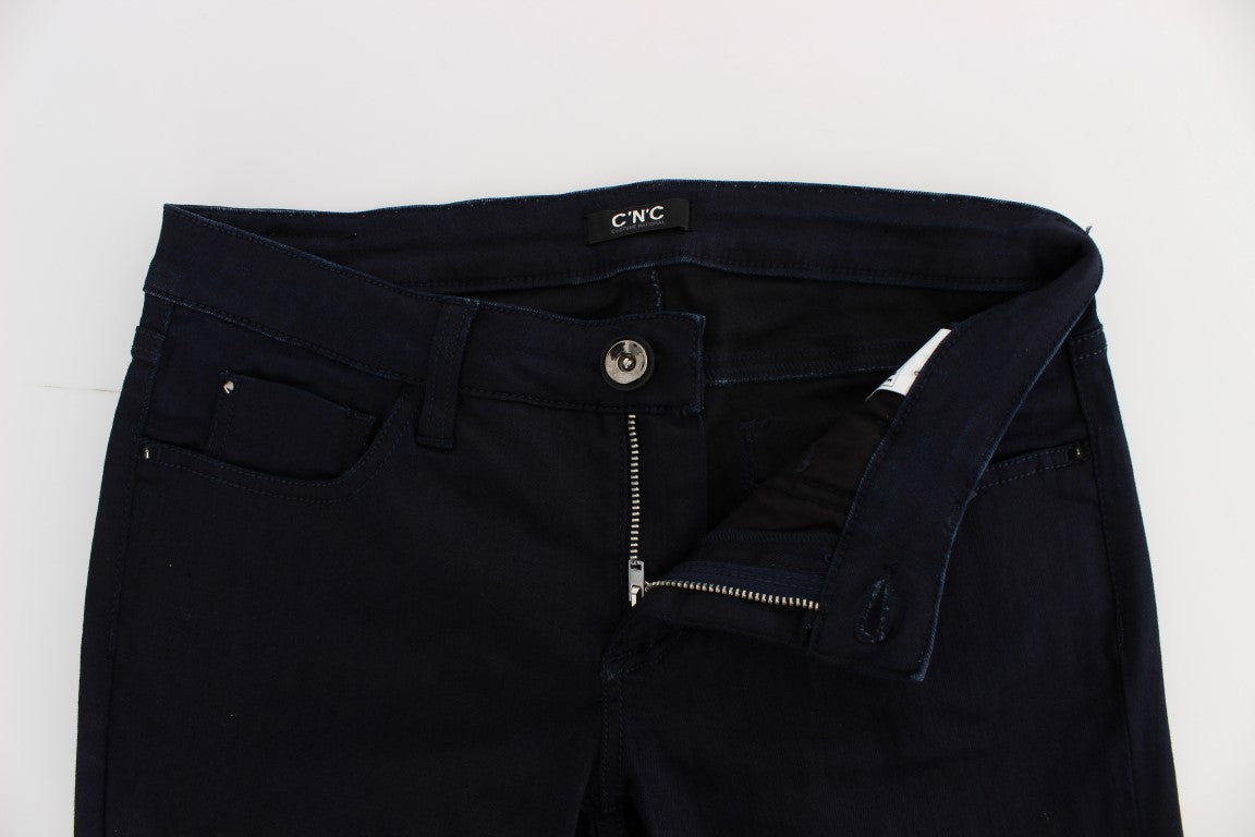 Costume National Blue Cotton Blend Slim Fit Jeans Costume National