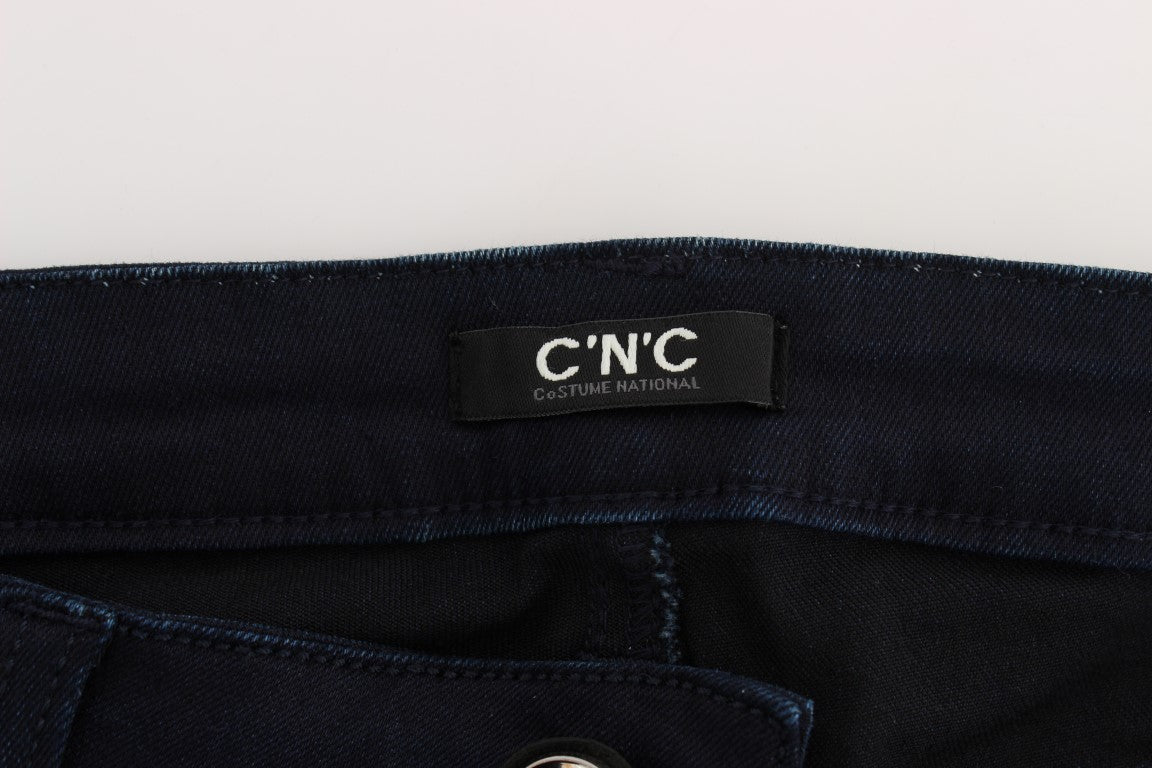 Costume National Blue Cotton Blend Slim Fit Jeans Costume National