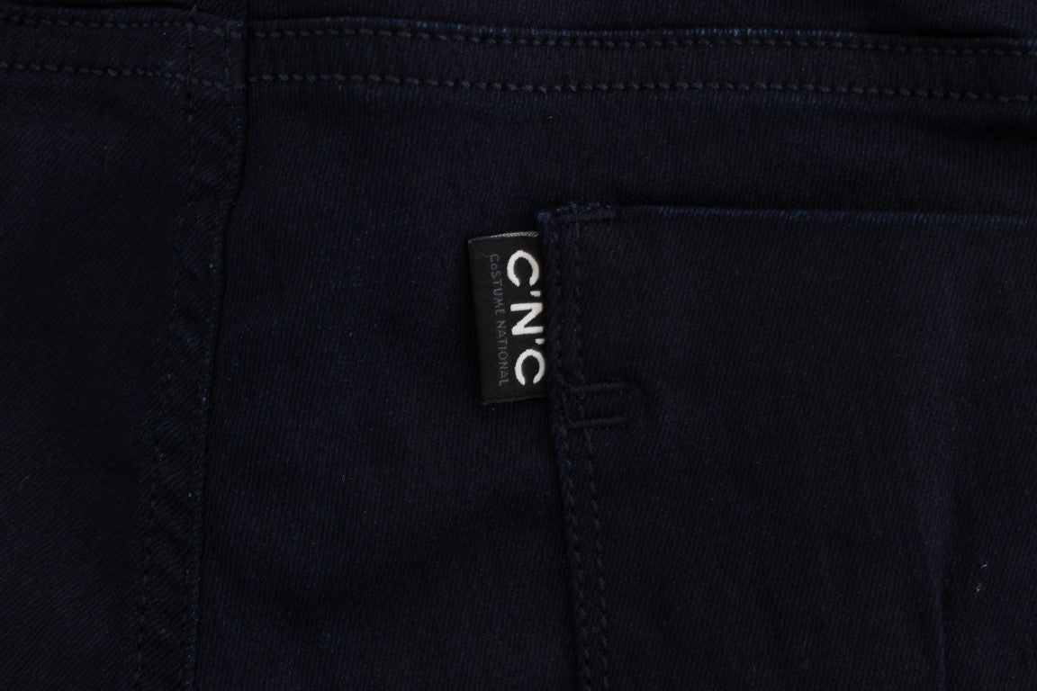 Costume National Blue Cotton Blend Slim Fit Jeans Costume National