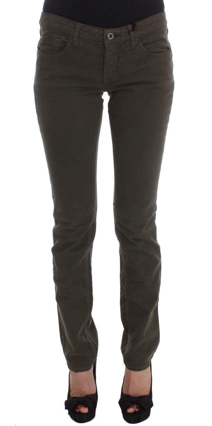 Costume National Green Cotton Blend Slim Fit Jeans Costume National