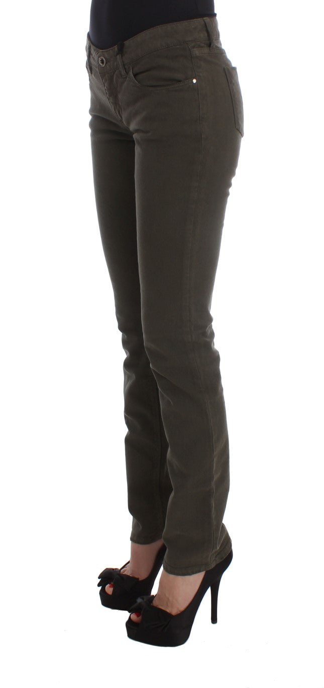 Costume National Green Cotton Blend Slim Fit Jeans Costume National