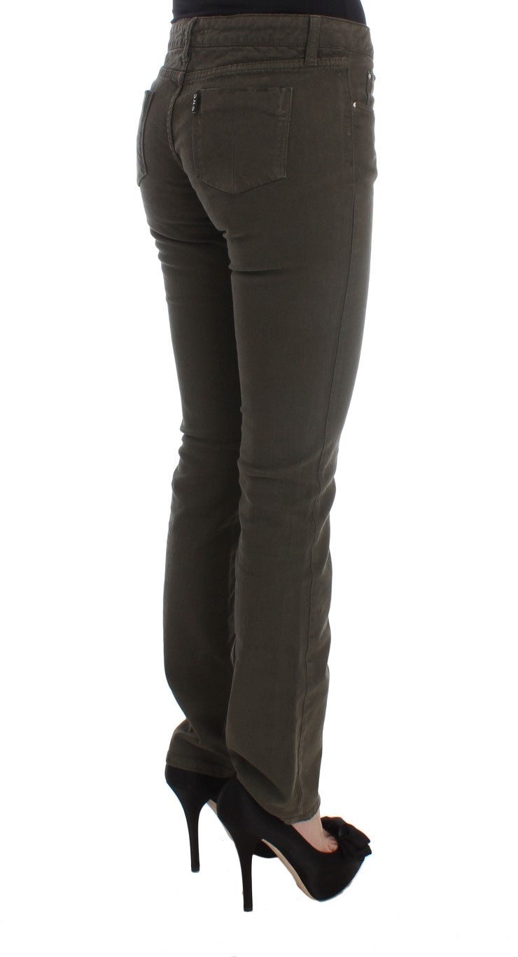 Costume National Green Cotton Blend Slim Fit Jeans Costume National
