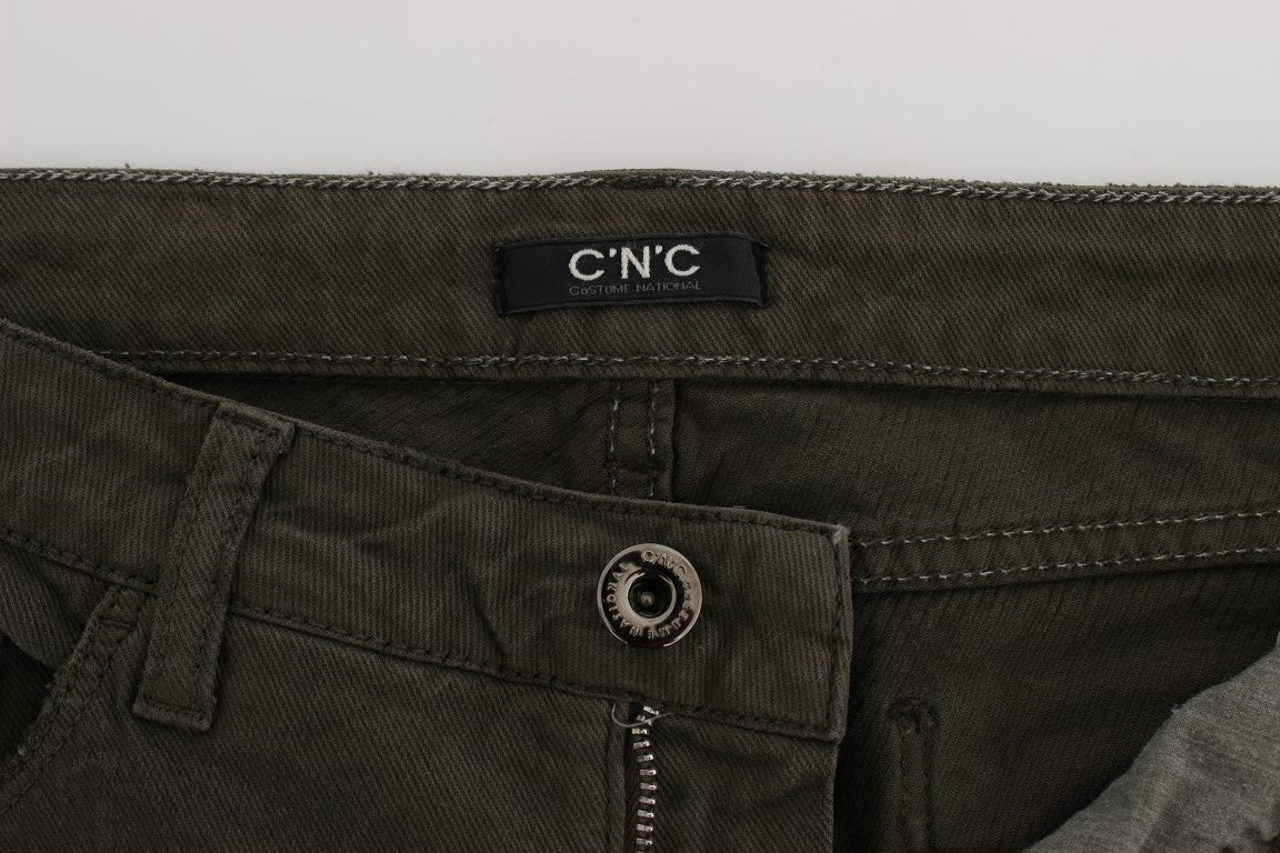 Costume National Green Cotton Blend Slim Fit Jeans Costume National