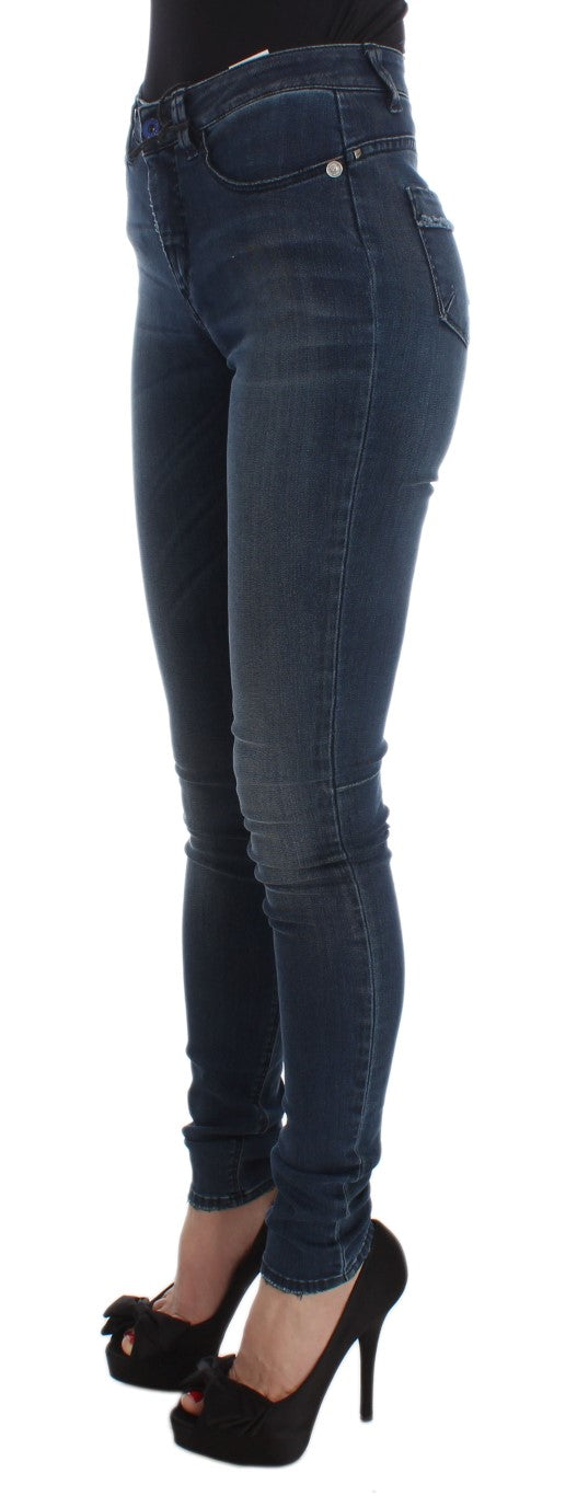 Costume National Blue Cotton Blend Slim Fit Jeans Costume National