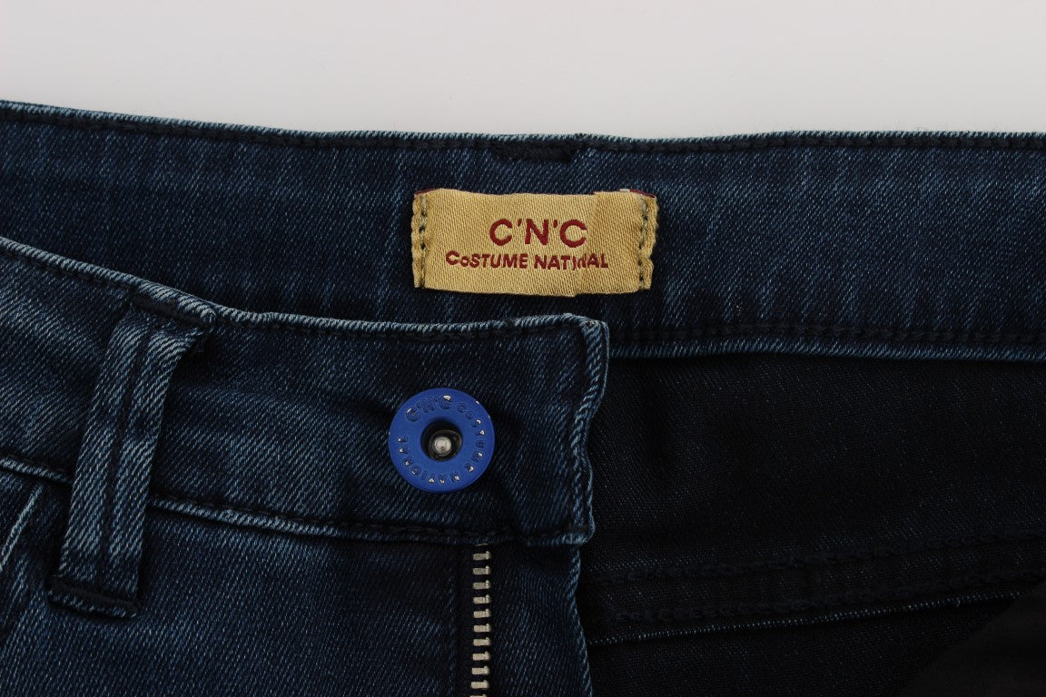 Costume National Blue Cotton Blend Slim Fit Jeans Costume National