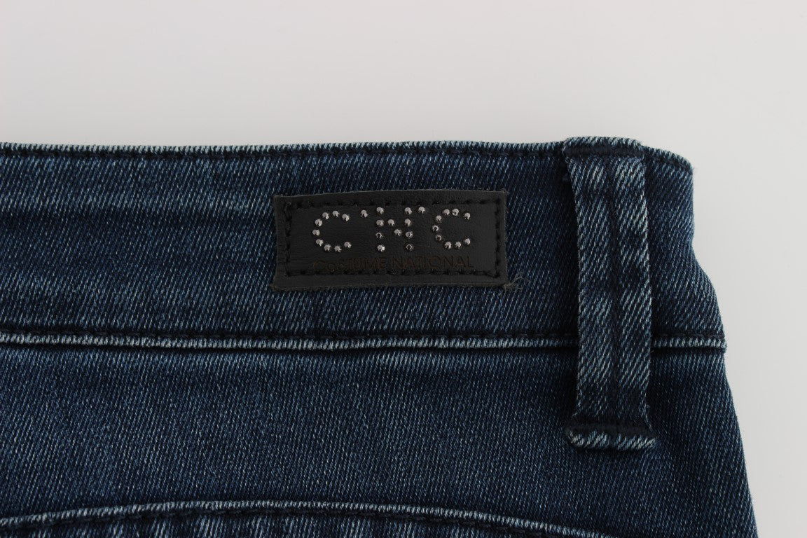 Costume National Blue Cotton Blend Slim Fit Jeans Costume National