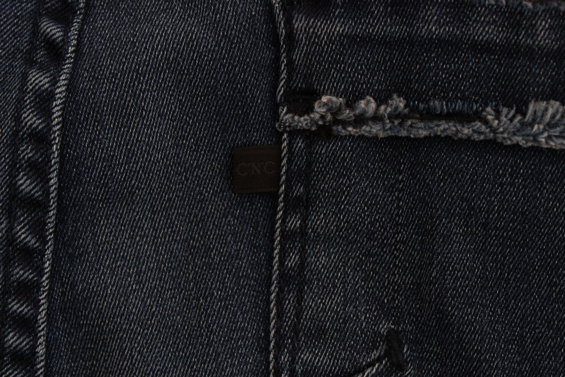 Costume National Blue Cotton Blend Slim Fit Jeans Costume National