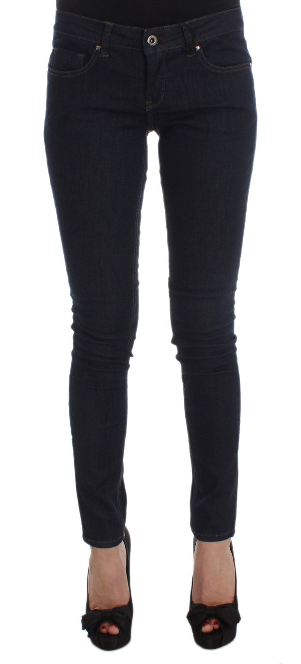 Costume National Blue Cotton Blend Slim Fit Jeans Costume National