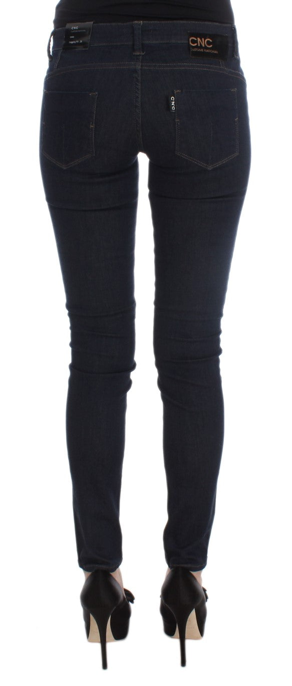 Costume National Blue Cotton Blend Slim Fit Jeans Costume National