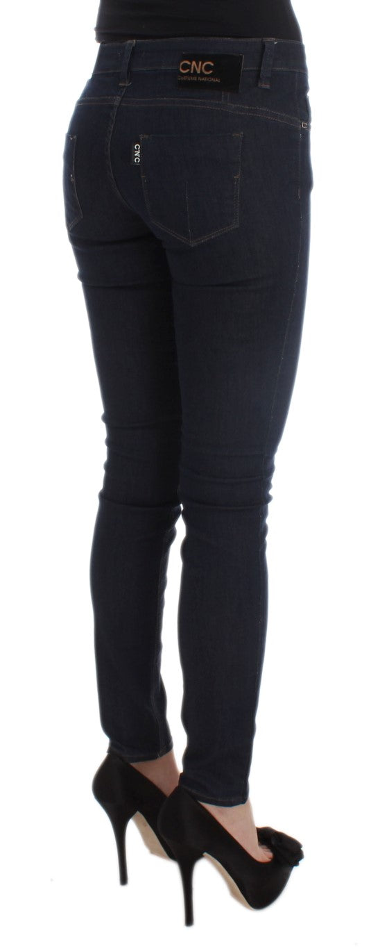 Costume National Blue Cotton Blend Slim Fit Jeans Costume National