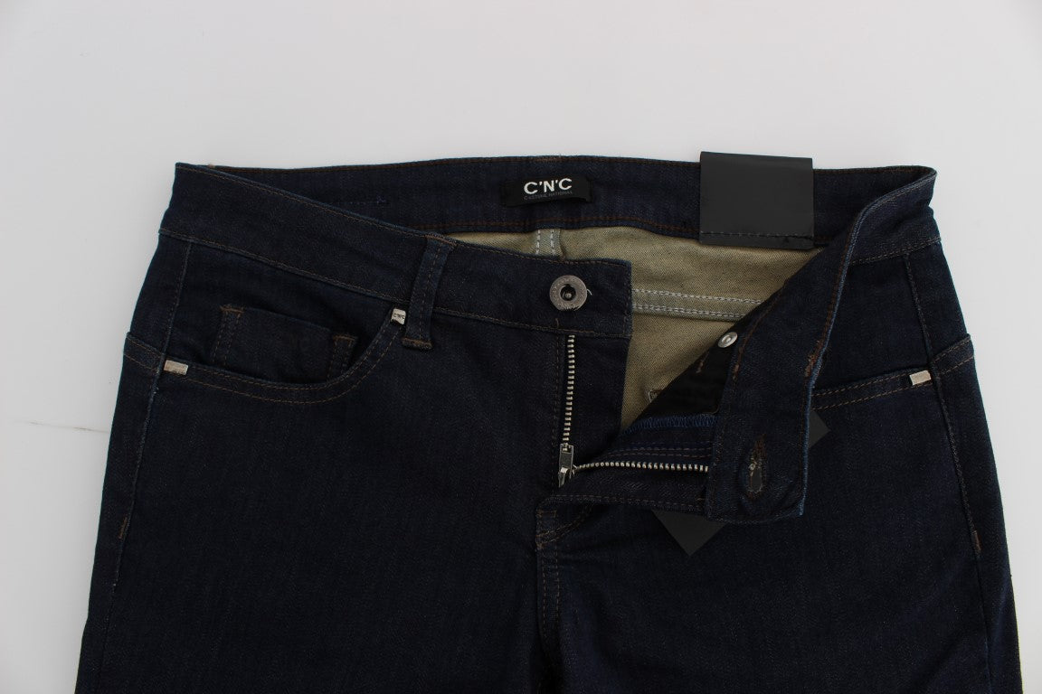 Costume National Blue Cotton Blend Slim Fit Jeans Costume National