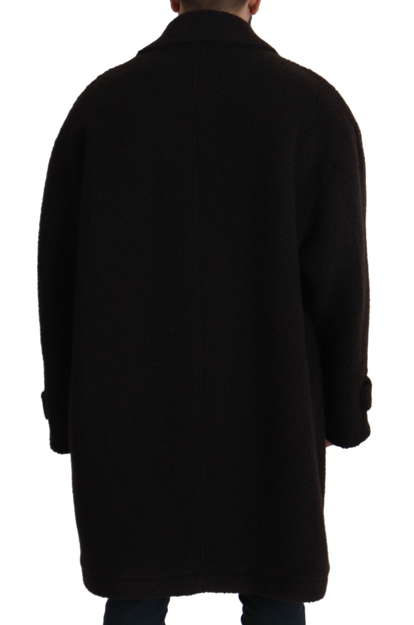 Dolce & Gabbana Black Alpaca Button Down Trench Coat Jacket Dolce & Gabbana