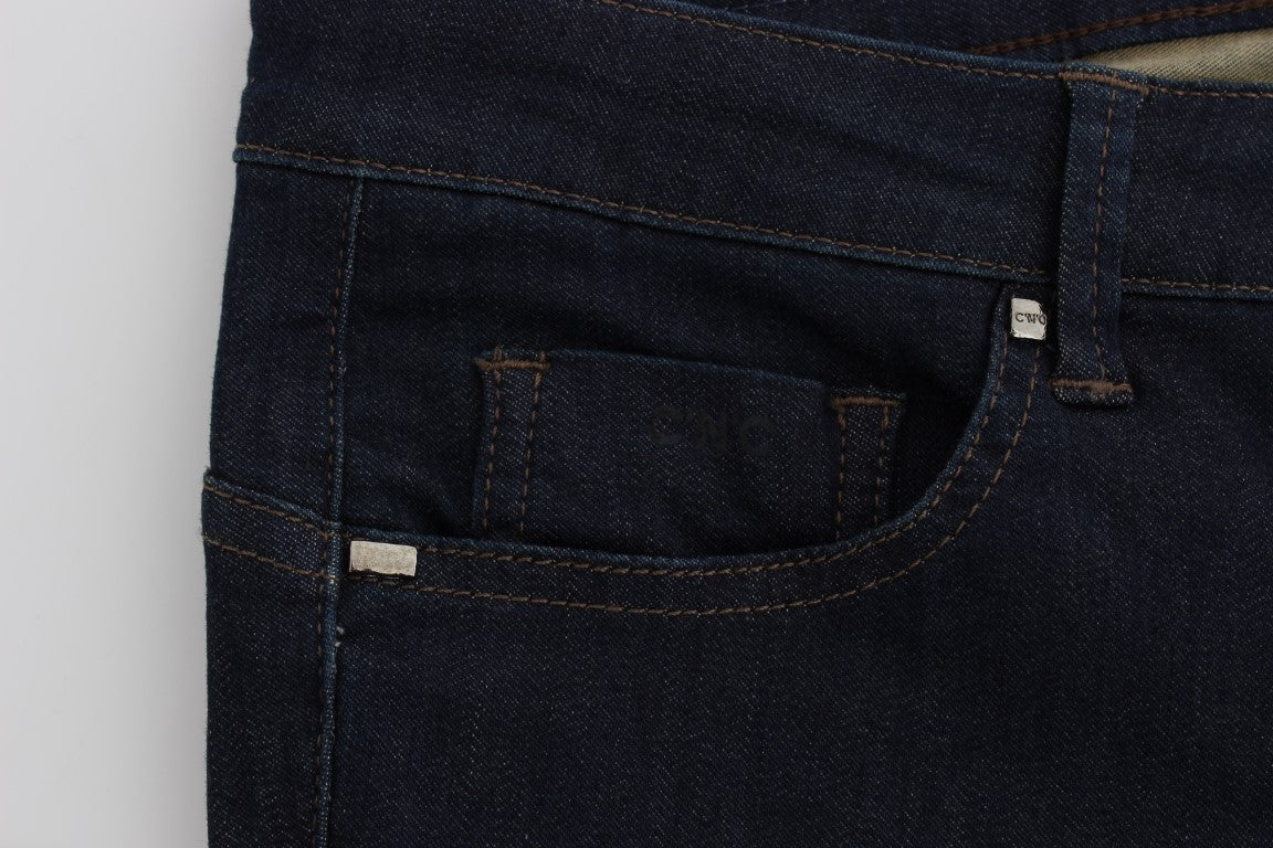 Costume National Blue Cotton Blend Slim Fit Jeans Costume National