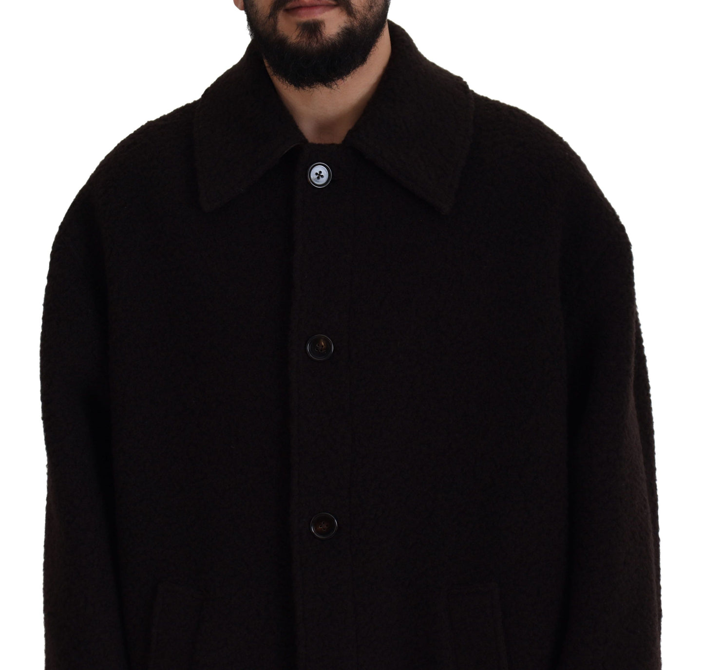 Dolce & Gabbana Black Alpaca Button Down Trench Coat Jacket Dolce & Gabbana