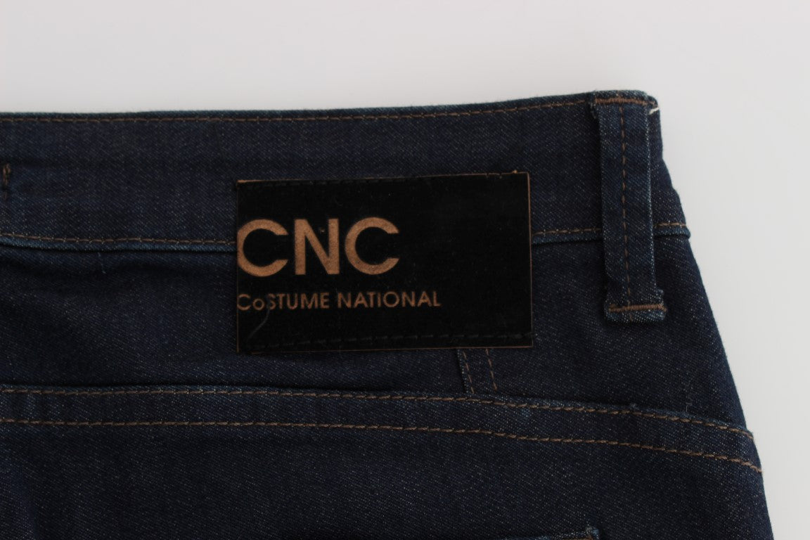 Costume National Blue Cotton Blend Slim Fit Jeans Costume National