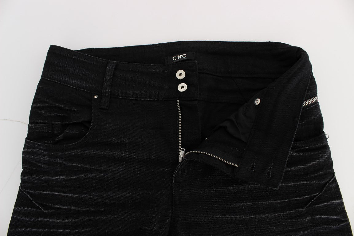 Costume National Black Cotton Slouchy Slims Fit Jeans Costume National
