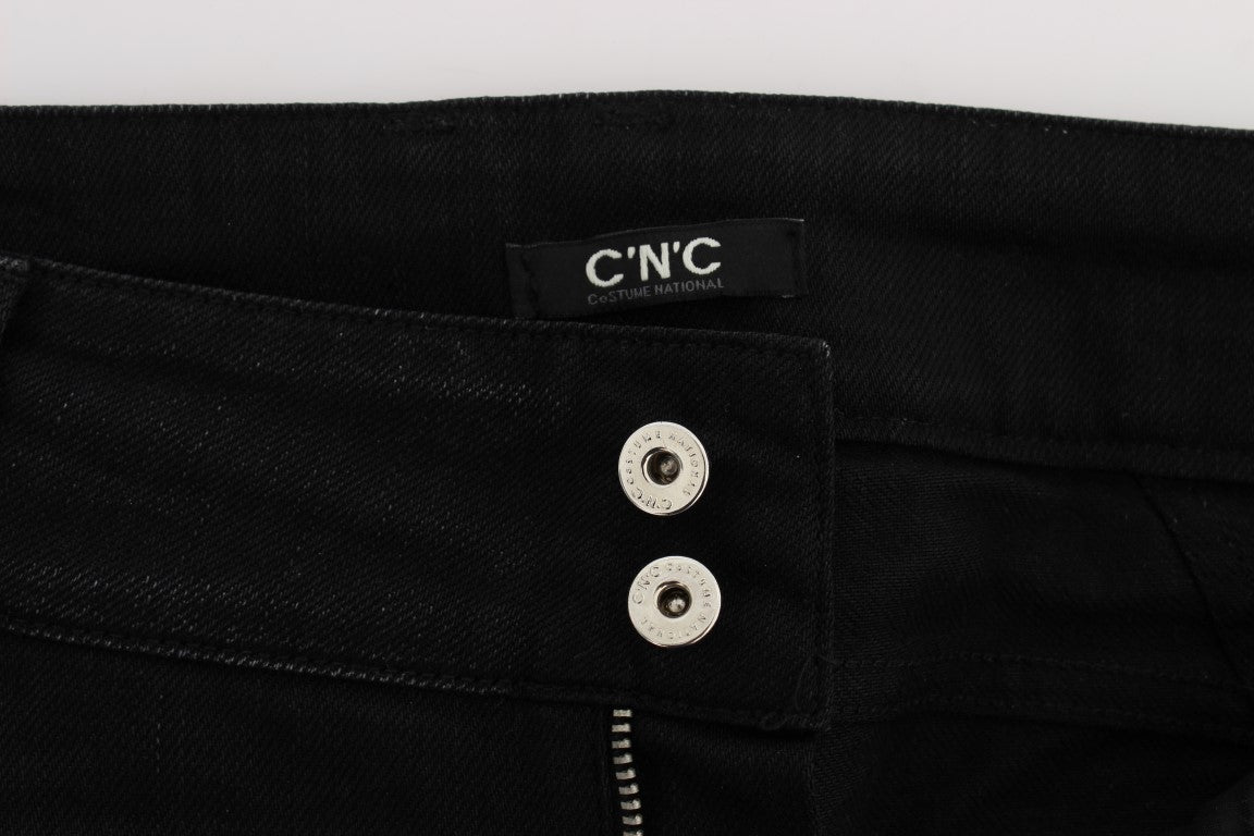 Costume National Black Cotton Slouchy Slims Fit Jeans Costume National