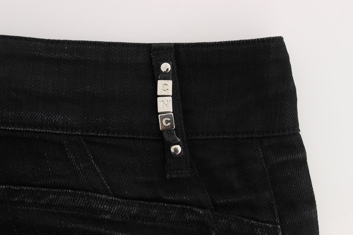 Costume National Black Cotton Slouchy Slims Fit Jeans Costume National