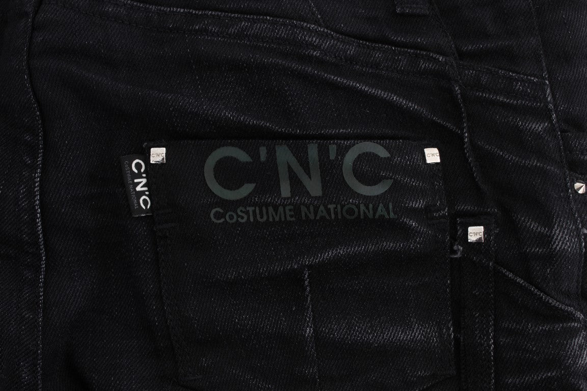 Costume National Black Cotton Slouchy Slims Fit Jeans Costume National