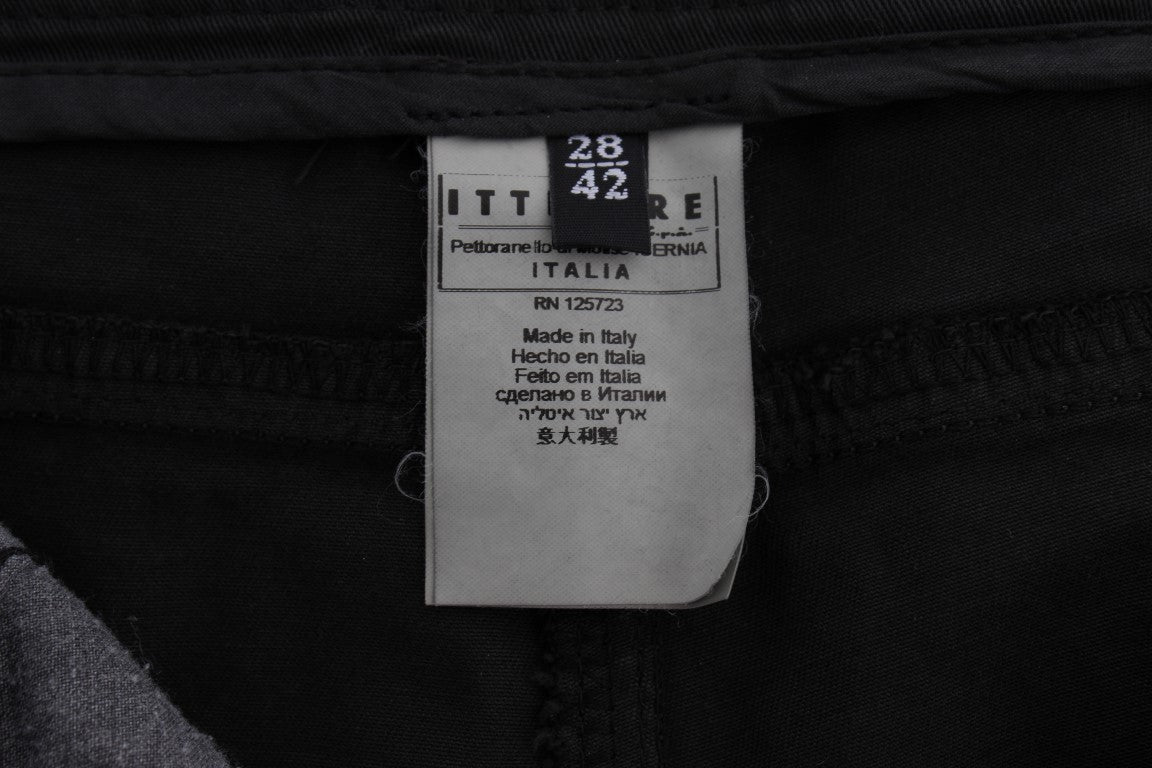 Costume National Black Cotton Capri Cropped Denim Jeans Costume National