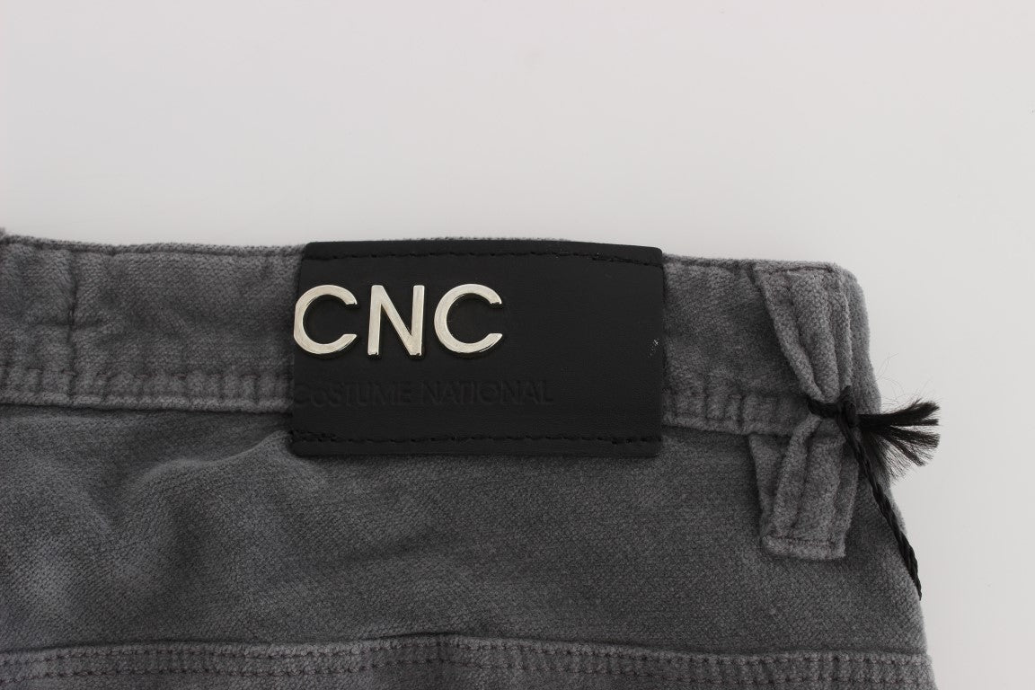 Costume National Gray Cotton Super Slim Corduroys Jeans Costume National