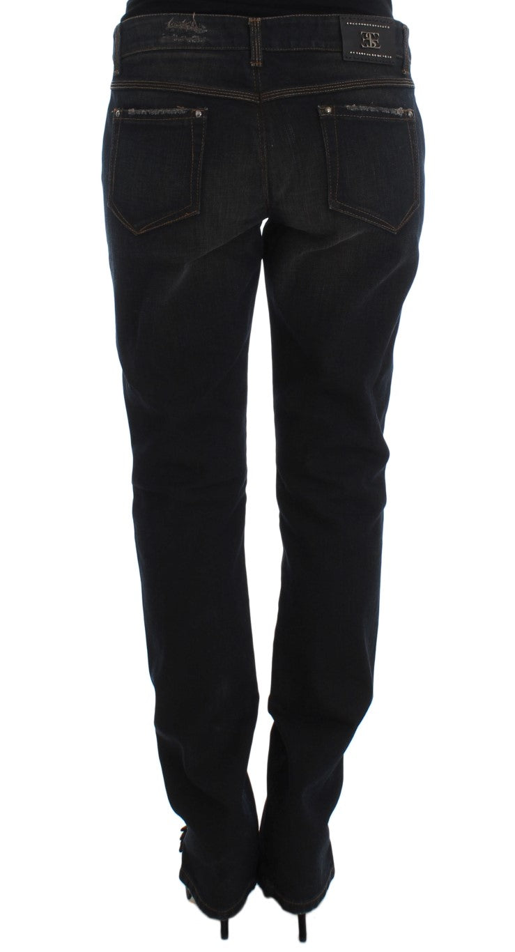 Ermanno Scervino Blue Wash Cotton Boyfriend Jeans Ermanno Scervino