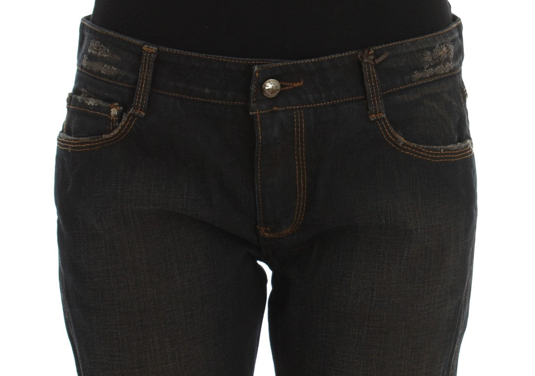 Ermanno Scervino Blue Wash Cotton Boyfriend Jeans Ermanno Scervino