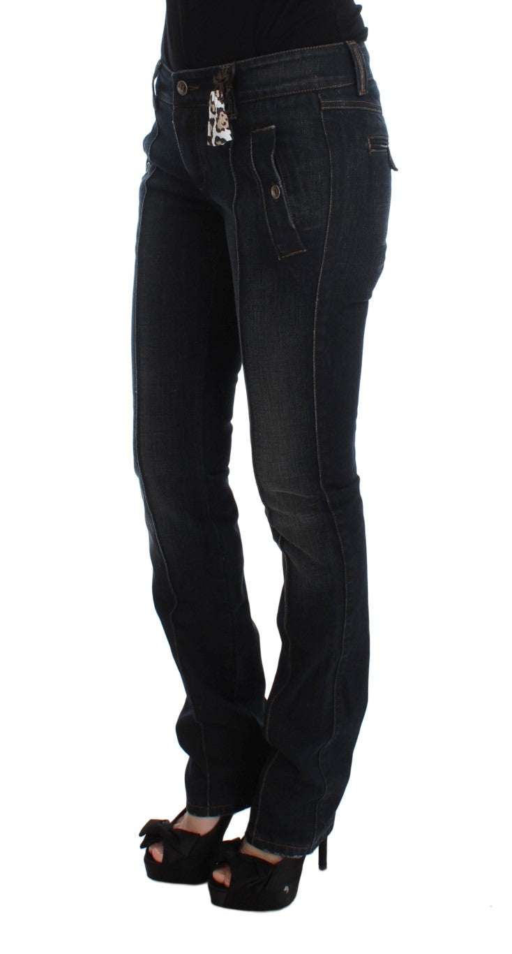 Ermanno Scervino Blue Wash Cotton Slim Fit Jeans Ermanno Scervino