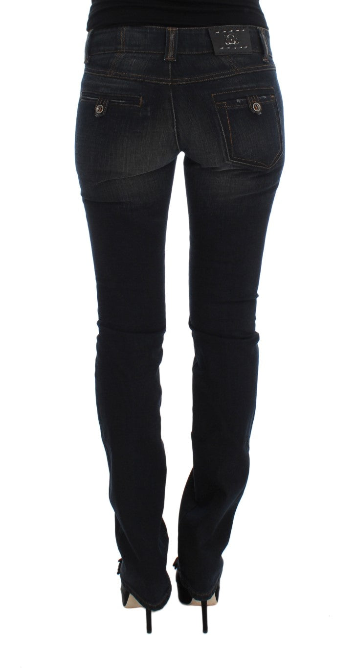 Ermanno Scervino Blue Wash Cotton Slim Fit Jeans Ermanno Scervino