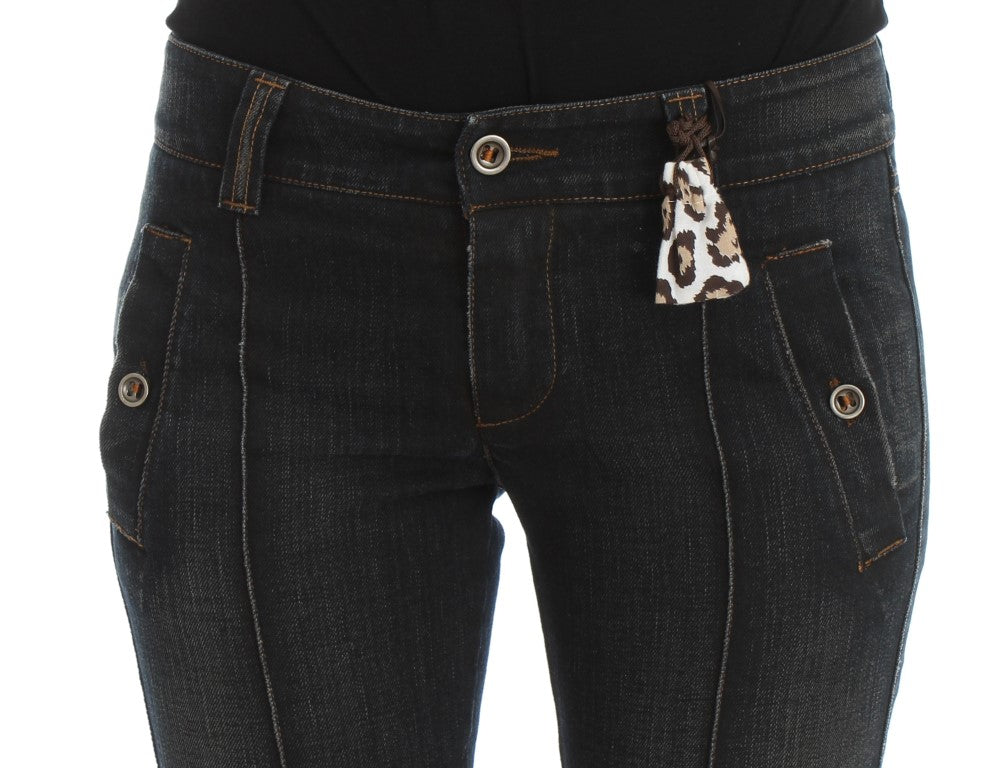 Ermanno Scervino Blue Wash Cotton Slim Fit Jeans Ermanno Scervino