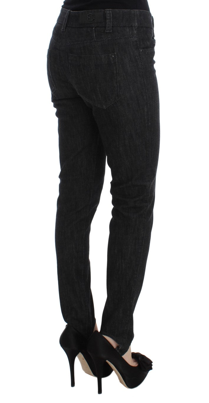 Ermanno Scervino Blue Cotton Slim Fit Denim Jeans Ermanno Scervino