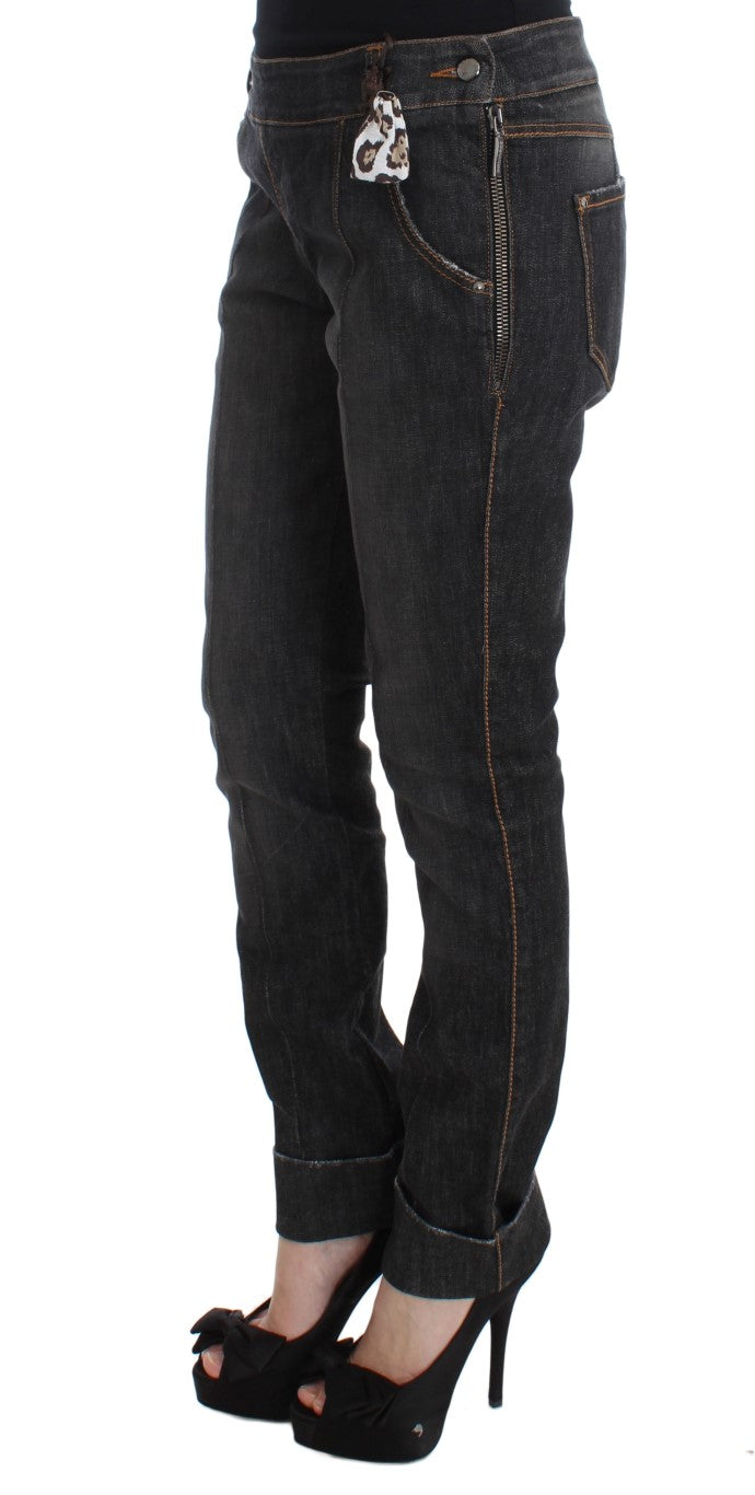 Ermanno Scervino Gray Cotton Slim Fit Denim Jeans Ermanno Scervino