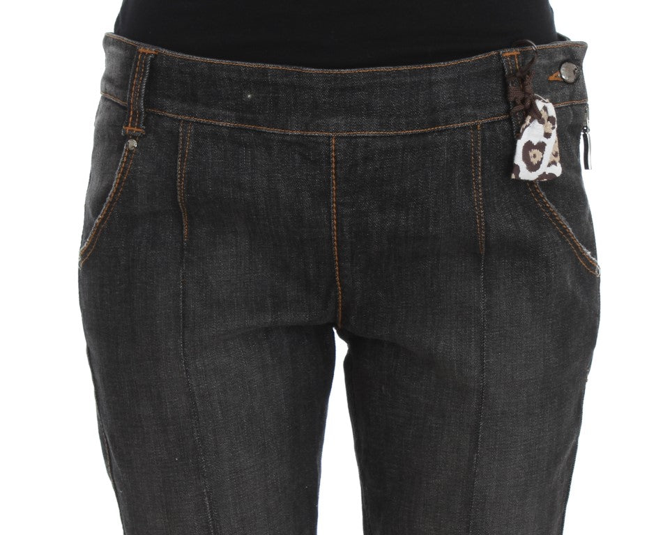 Ermanno Scervino Gray Cotton Slim Fit Denim Jeans Ermanno Scervino