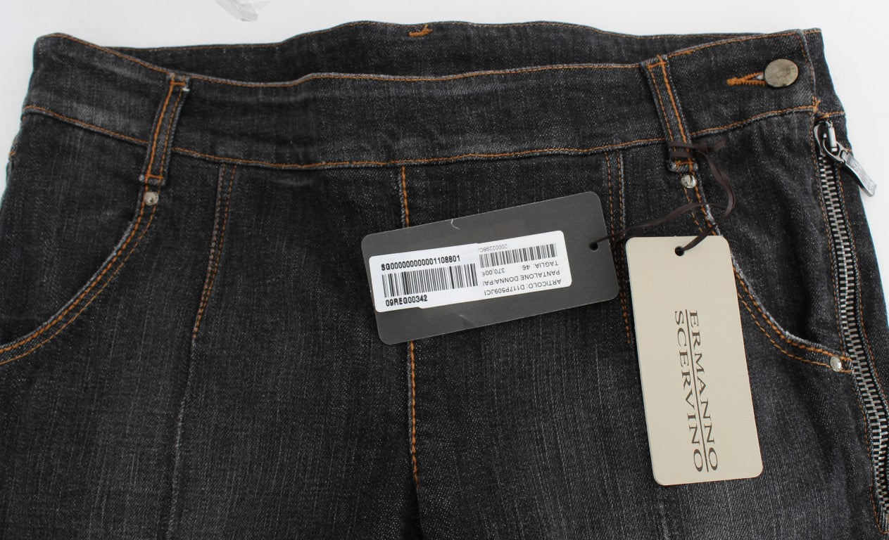 Ermanno Scervino Gray Cotton Slim Fit Denim Jeans Ermanno Scervino