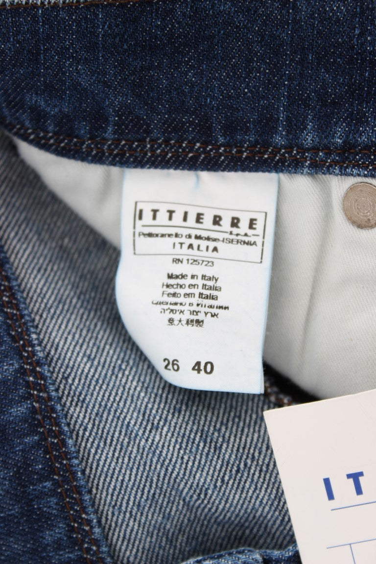 Ermanno Scervino Blue Wash Cotton Blend Slim Fit Jeans Ermanno Scervino