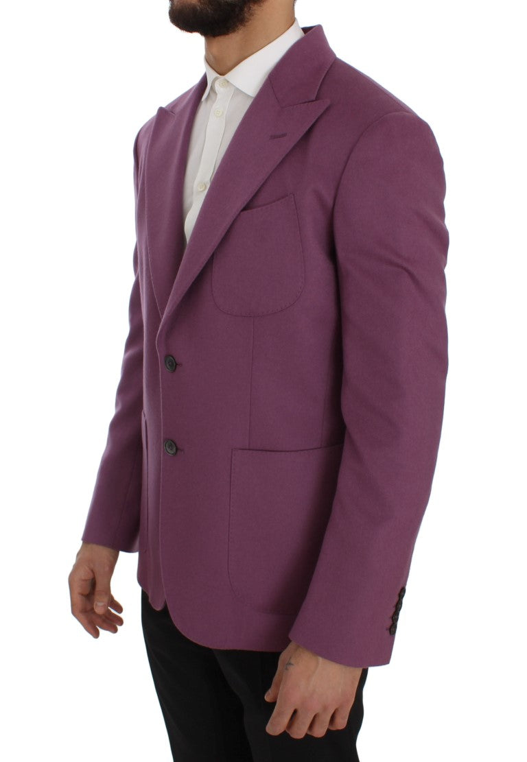 Dolce & Gabbana Purple Cashmere Slim Fit Blazer Jacket Dolce & Gabbana