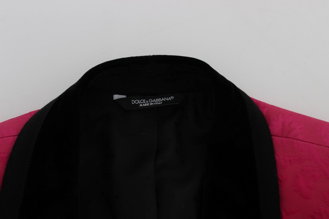 Dolce & Gabbana Pink Floral Brocade Slim Blazer Jacket Dolce & Gabbana