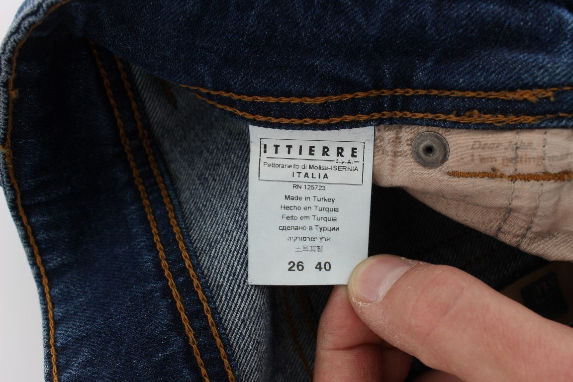 John Galliano Blue Wash Cotton Blend Slim Fit Bootcut Jeans John Galliano