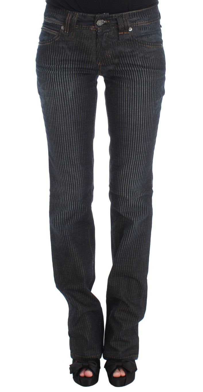 John Galliano Blue Wash Cotton Blend Slim Fit Bootcut Jeans John Galliano
