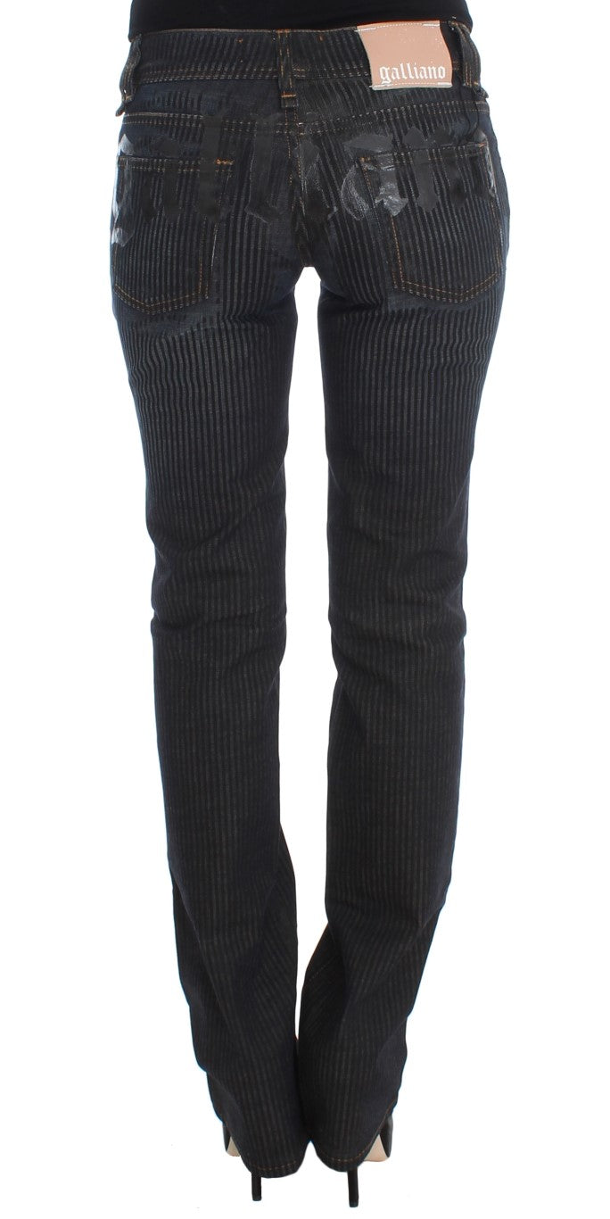 John Galliano Blue Wash Cotton Blend Slim Fit Bootcut Jeans John Galliano