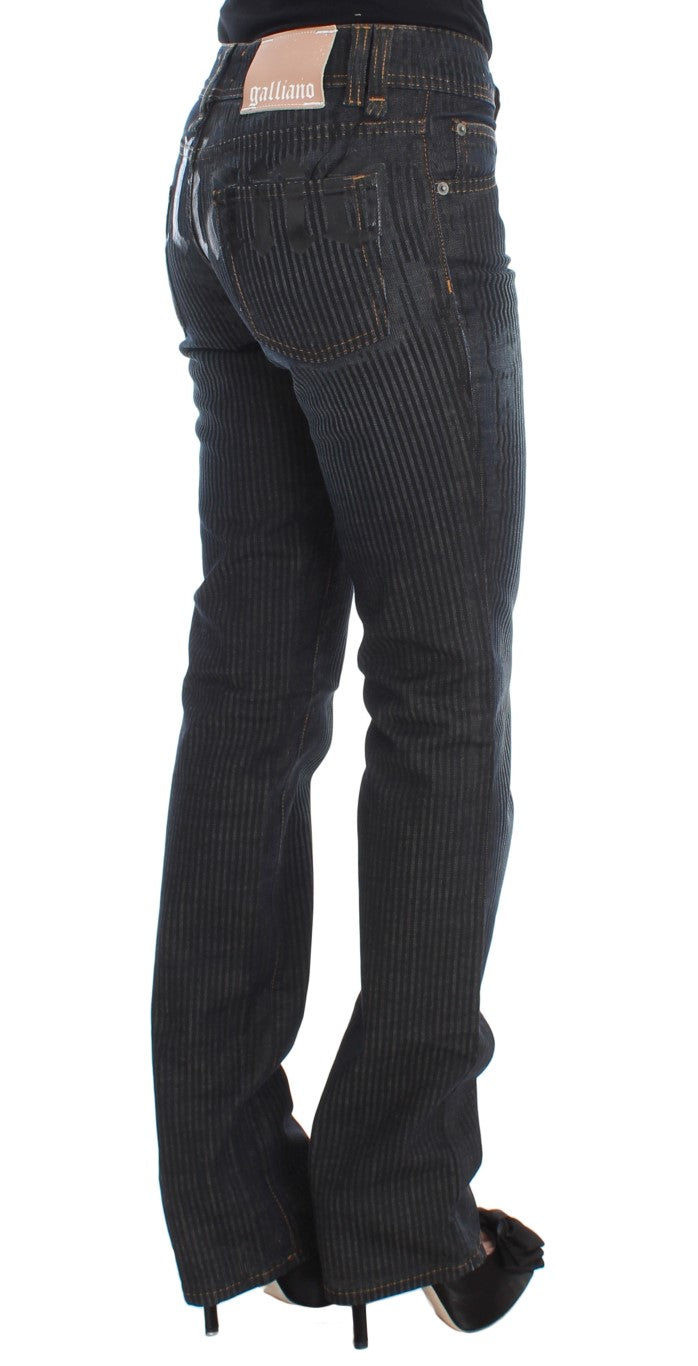 John Galliano Blue Wash Cotton Blend Slim Fit Bootcut Jeans John Galliano