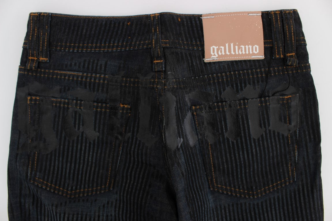 John Galliano Blue Wash Cotton Blend Slim Fit Bootcut Jeans John Galliano