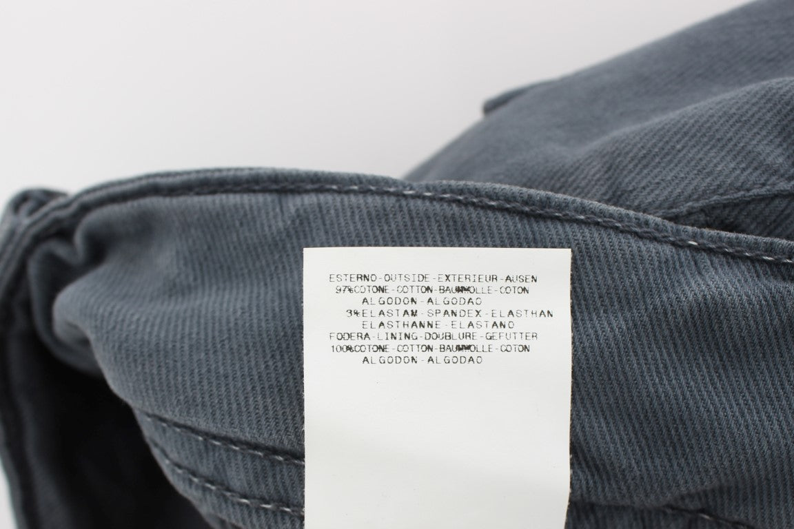 John Galliano Blue Cotton Blend Slim Fit Bootcut Jeans John Galliano