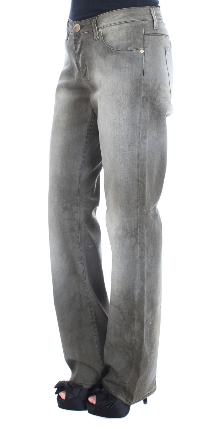 Ermanno Scervino Gray Cotton Blend Loose Fit Boyfriend Jeans Ermanno Scervino