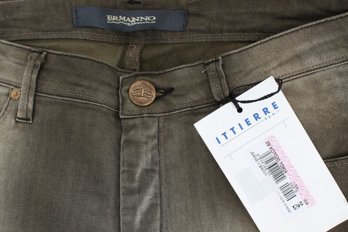 Ermanno Scervino Gray Cotton Blend Loose Fit Boyfriend Jeans Ermanno Scervino